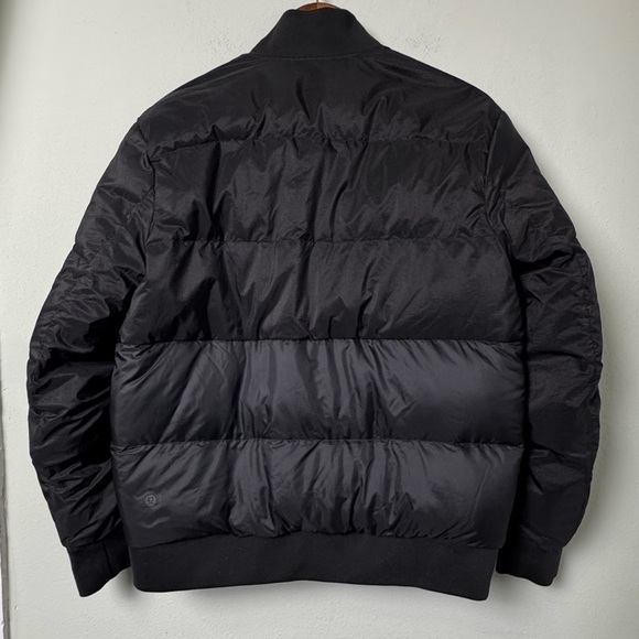 Lululemon Roam Far Wool Goose Down Bomber Puffer Jacket Black/Heathered Black 10 - Picture 8 of 16